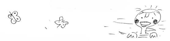 コムラサキとかっぱの絵